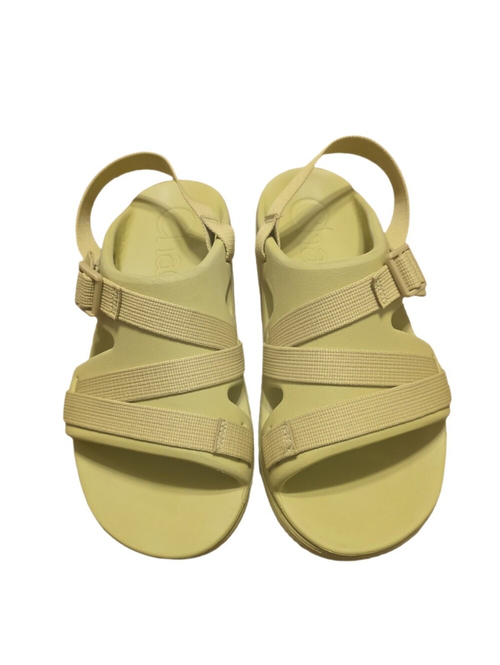 Chaco Chillos Sport Sandals Cress Green Pale Yellow Strap Women's Size 10 EUC - Picture 3 of 13